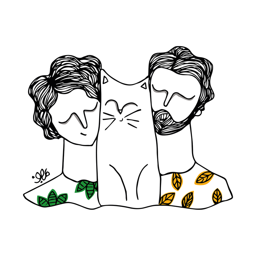 "Cat Lovers" T-Shirt by Marjillu