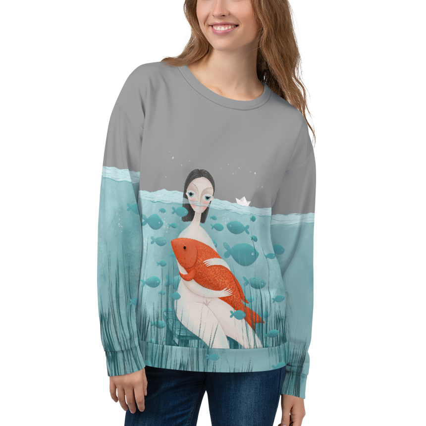 "Rita and fish-Recovered" Sweatshirt by CLODI