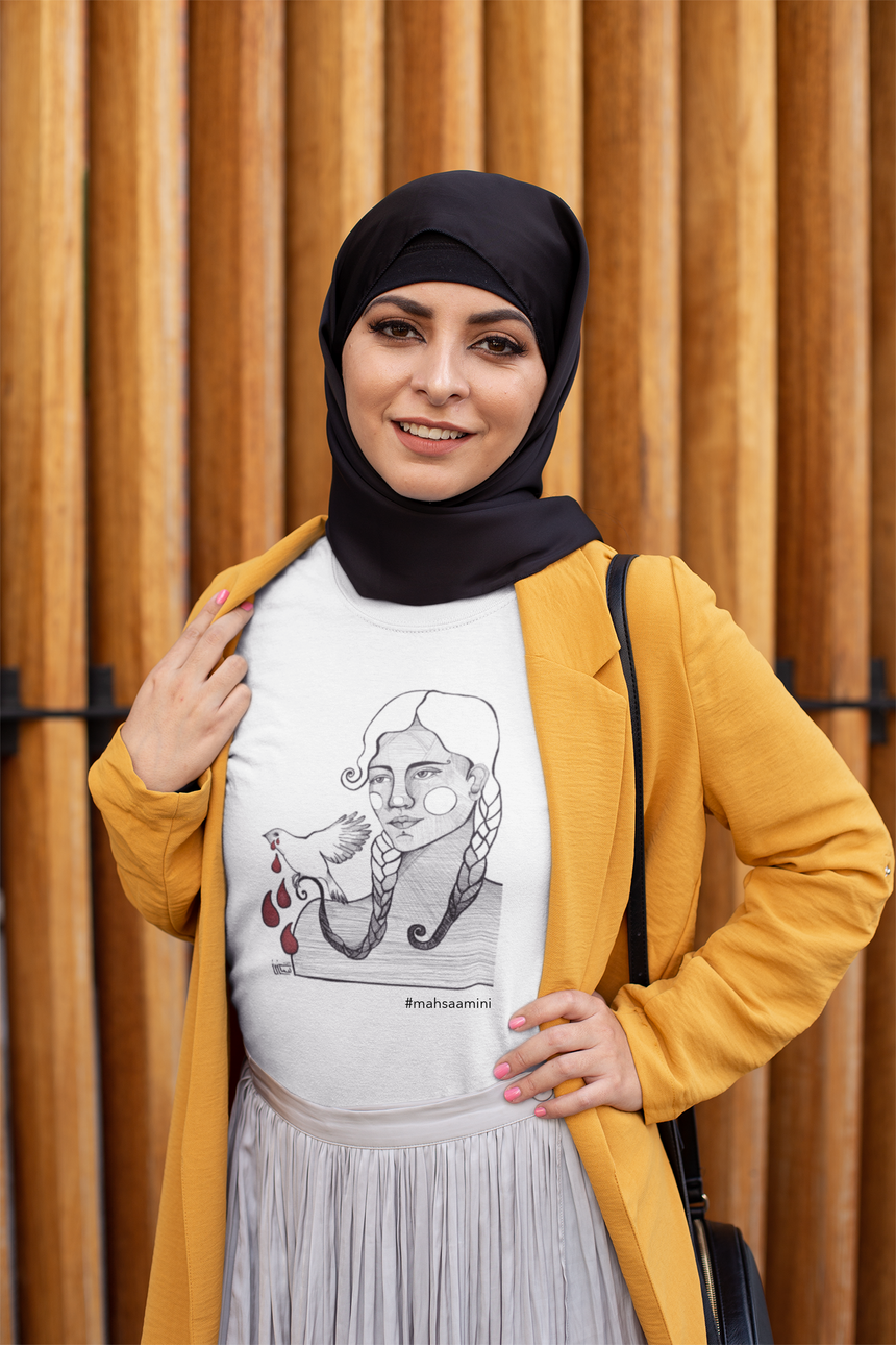 "Mahsa Amini" T-shirt by Kimia Foroughi
