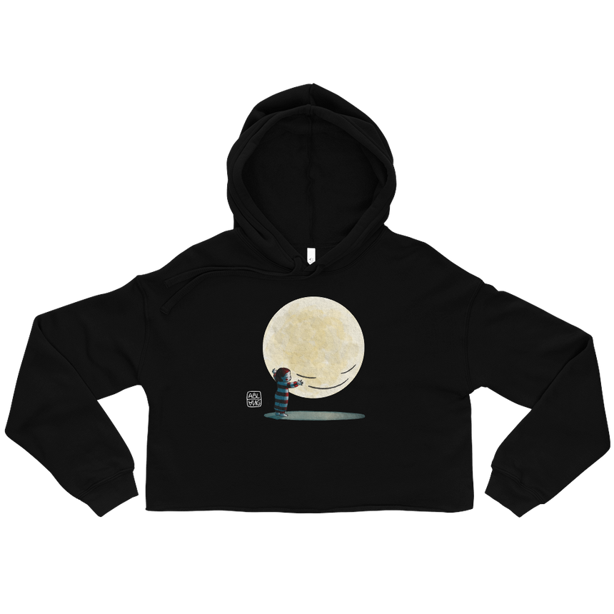 "Hugging the Moon" Crop Hoodie by Friederike Ablang