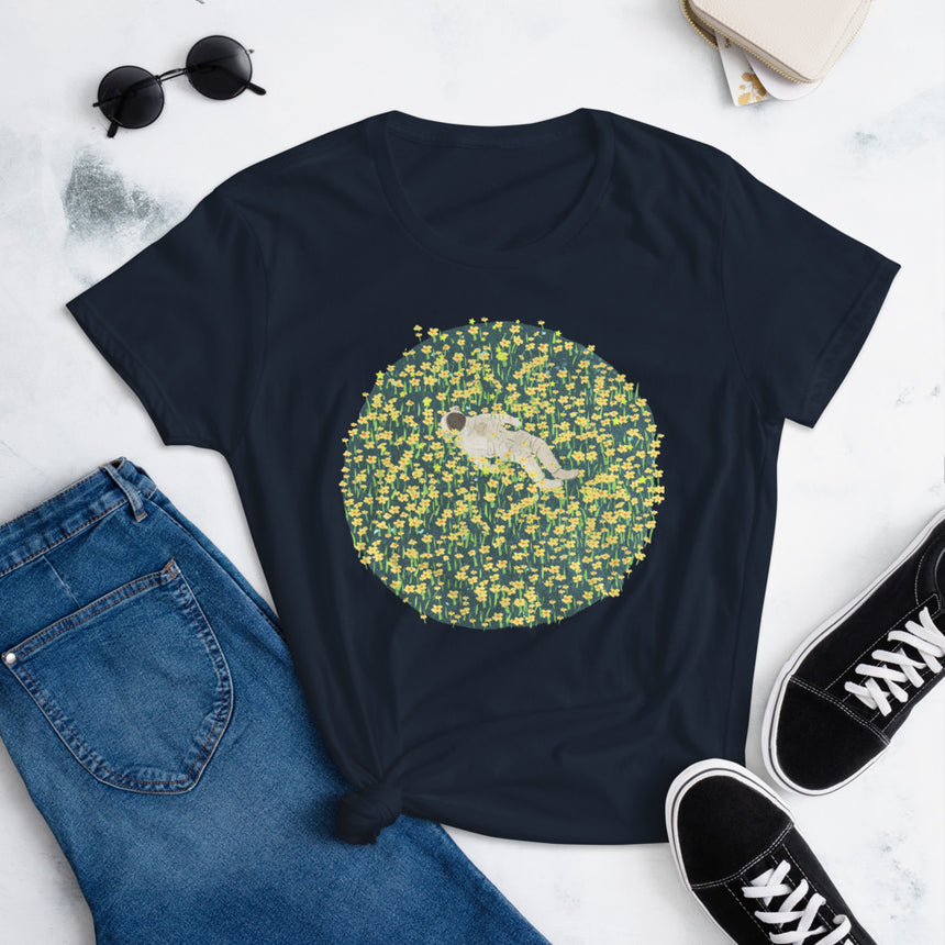 "Yellow Daisy Planet" Women's t-shirt Designed by Xuan Loc Xuan